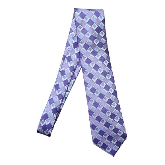 Michael Kors NWT Purple Diamond Box Silk Tie Necktie - Picture 1 of 4